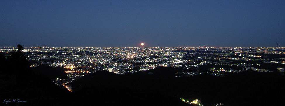"Takao Moonrise Over Tokyo" - by Lyle (Hiroshi) Saxon, Images Through Glass