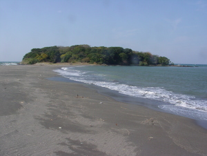 　沖ノ島と砂州