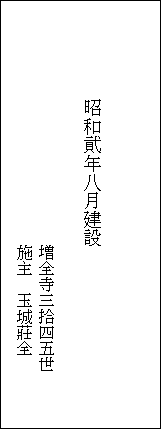 増全寺の震災横死者之霊碑の碑文（背面）