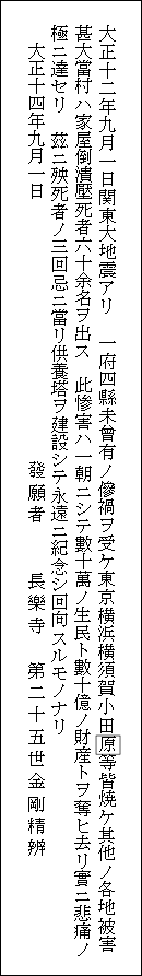 長楽寺の大震災殃死者供養塔　右側面