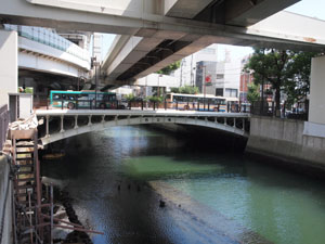 写真9　上流側より西之橋を望む