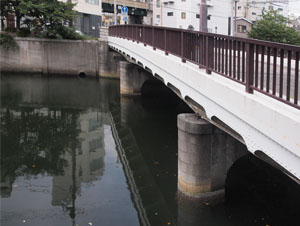 写真17　右岸上流側の黄金橋の状況