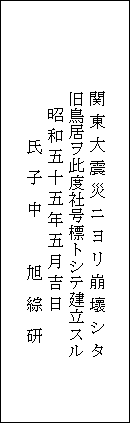社号標背面の碑文