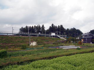 国道から見た田切のホーム全景。