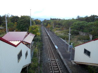 池田園のホーム全景。今では棒線駅となっている。