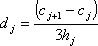 d[j]=(c[j+1]-c[j])/(3*h[j])