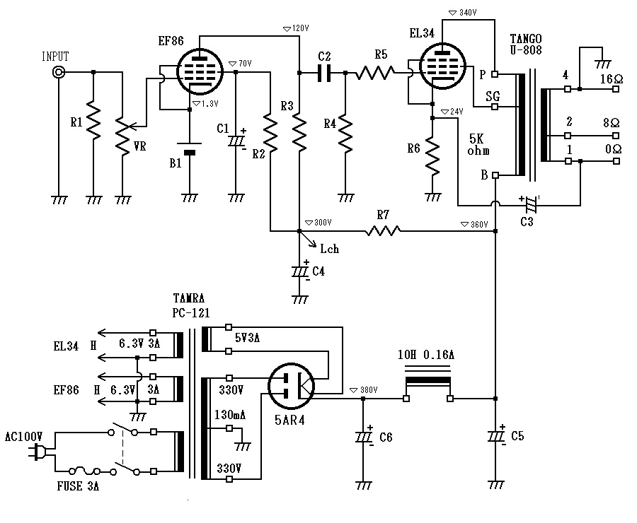 EL-34 Single-End アンプ