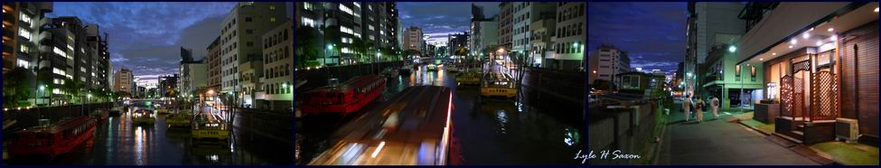 Dinner Cruise Boats, by Lyle (Hiroshi) Saxon, Images Through Glass, Tokyo