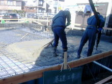 新築工事：基礎　打設　-神奈川県大和市　藤田工務店