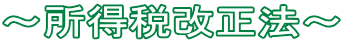 ~所得税改正法~