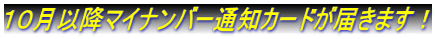 １０月以降マイナンバー通知カードが届きます！