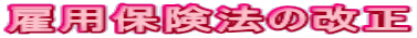 雇用保険法の改正
