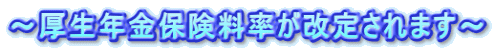 ~厚生年金保険料率が改定されます~