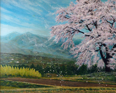 茅ヶ岳と桜
