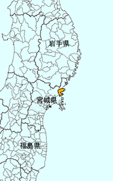 宮城県本吉郡南三陸町の位置図