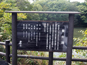 震生湖の説明板