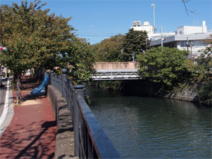 写真8　上流方向から蒔田橋を望む