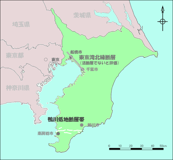 千葉県の活断層マップ