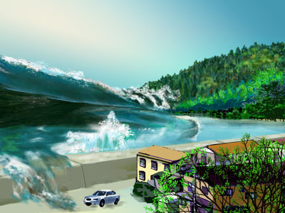 絵4　津波の押し波
