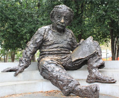 Einstein in front of National Academy of Science