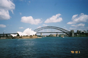 Harbour Bridge & Opera House from Mrs.Macquarie's Point