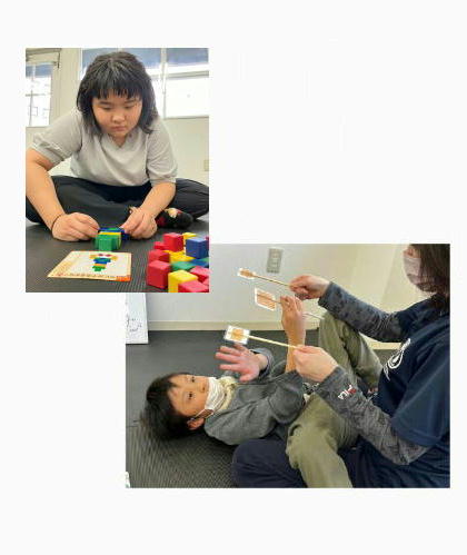 ブロックと目の体操