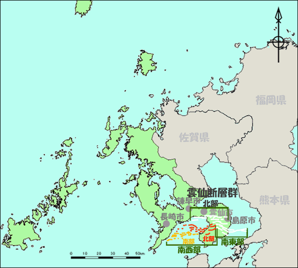 長崎県の活断層マップ